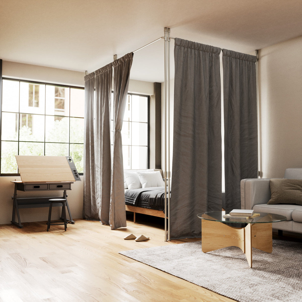 Anywhere Curtain Rod & Room Divider